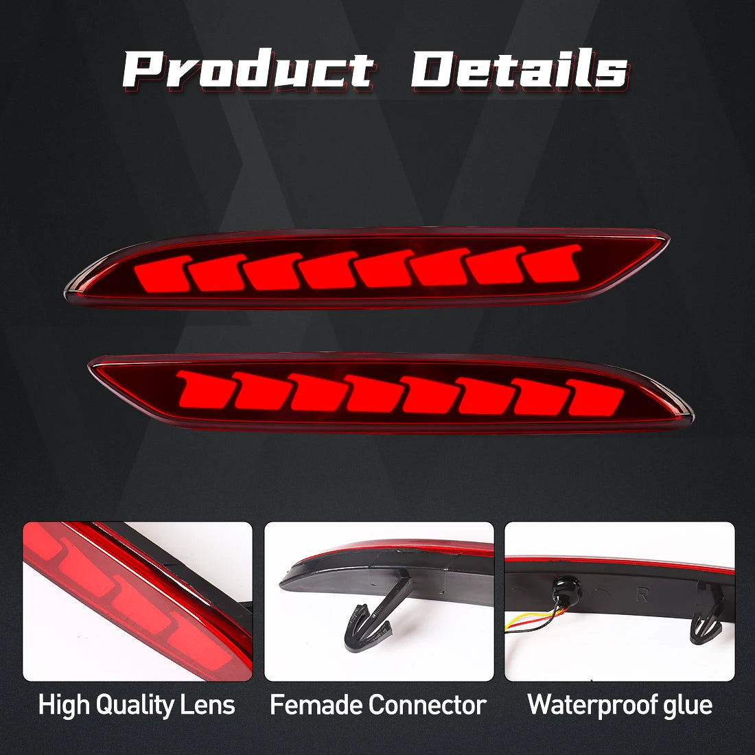 LED Rear Bumper Reflector Light For Chevrolet Cavalier 2020 2021 2022 Brake Warning Dynamic Turn Signal Lamp Car Accessories 12V