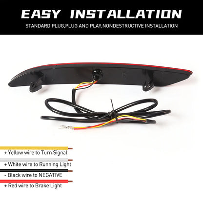 LED Rear Bumper Reflector Light For Chevrolet Cavalier 2020 2021 2022 Brake Warning Dynamic Turn Signal Lamp Car Accessories 12V